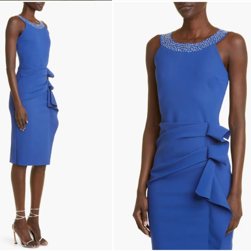 CHIARA BONI LA PETITE ROBE MARIANGELE NAUTICO COCKTAIL SHEATH DRESS 50 IT/14 US